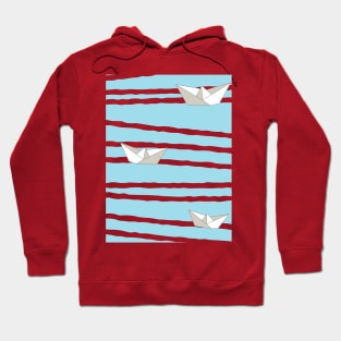 paper boats on the sea Hoodie